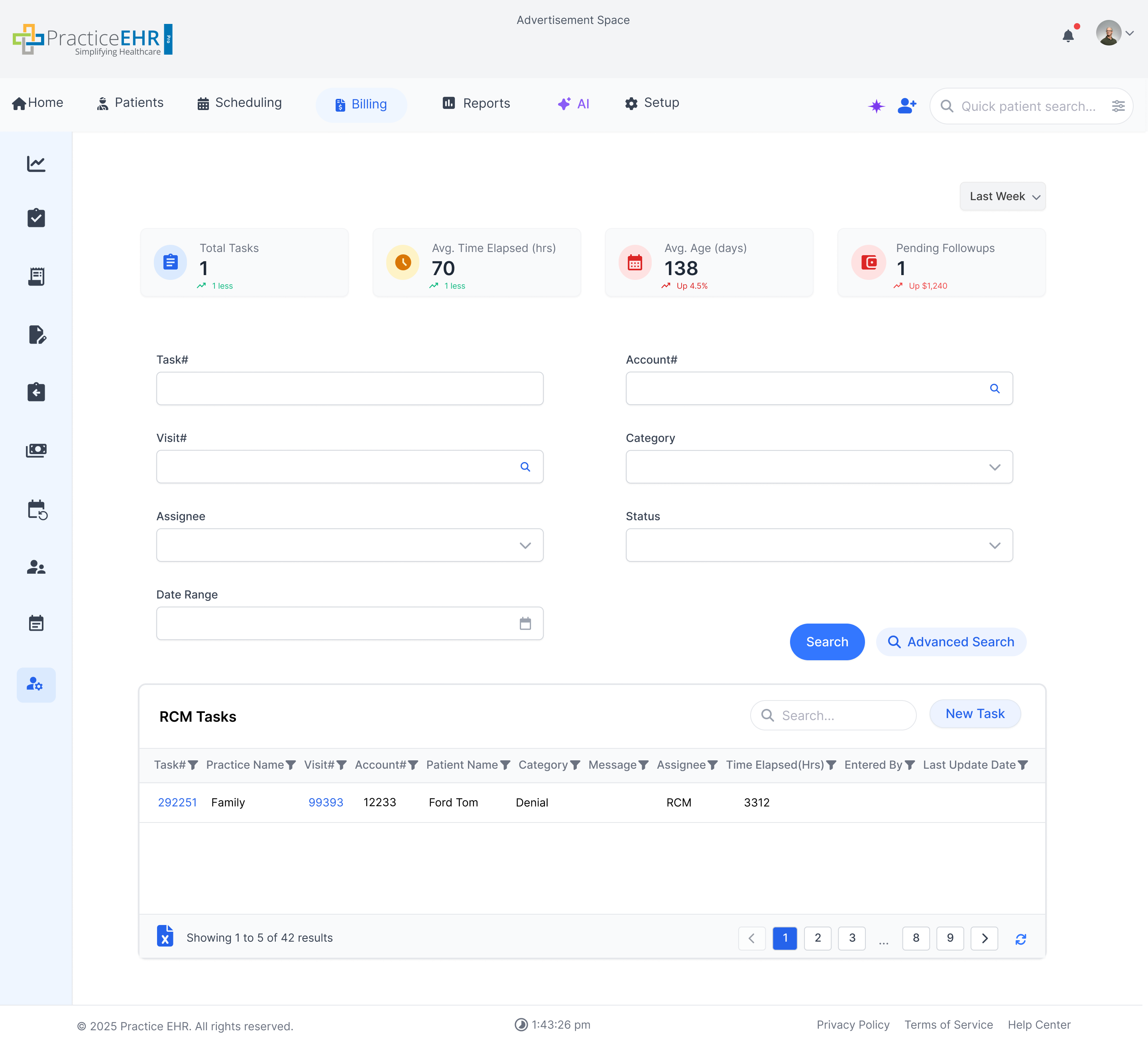 RCM Manager - Advance Search Screenshot